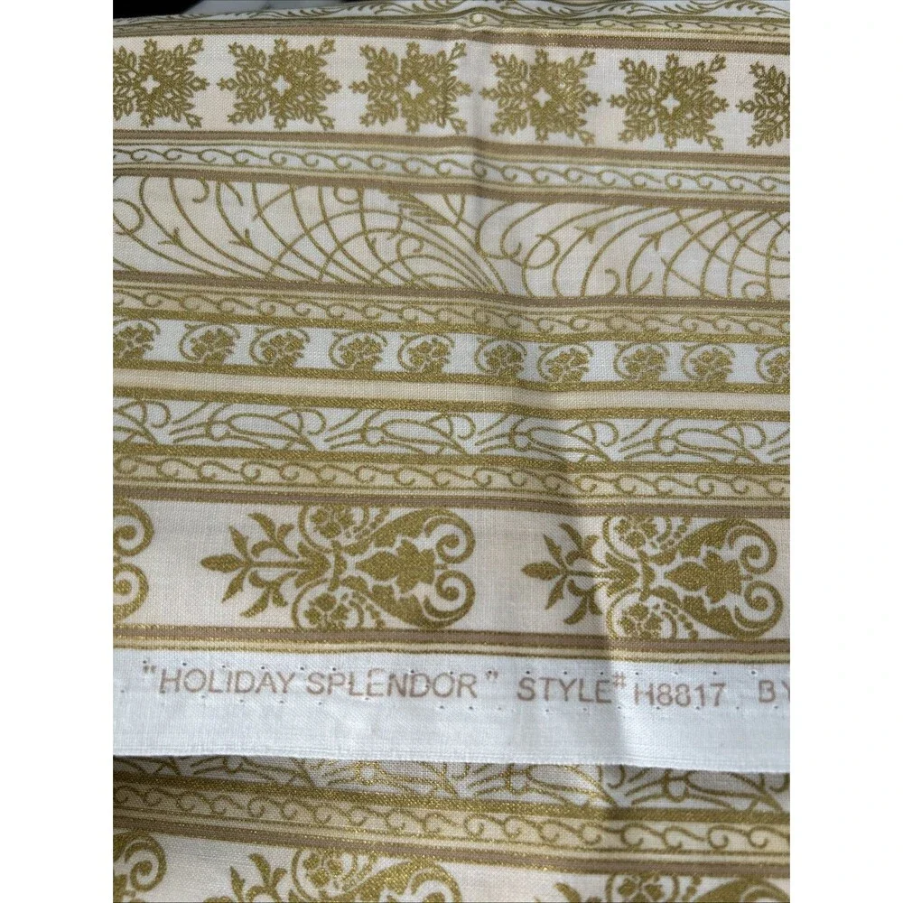 Hoffman Quilting Fabric Holiday Splendor Christmas Gold Fancy Strips 22
